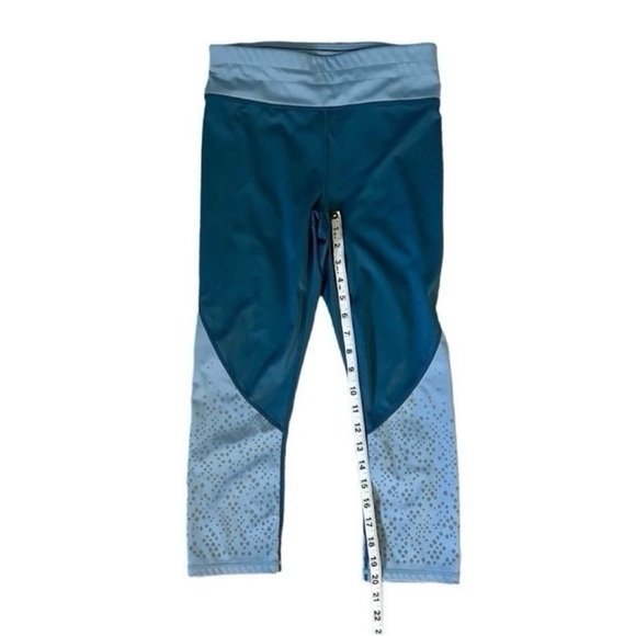 Fabletics Ella Shine Mid-Rise Printed Ultracool Crop Blue Leggings Sz Small - Picture 6 of 8